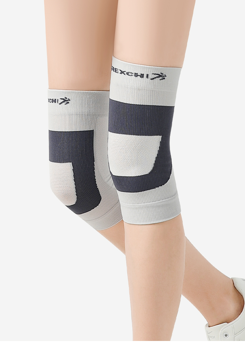 护膝女夏季薄款老寒腿保护套运动男膝盖跳舞防滑保暖关节护腿 北极灰