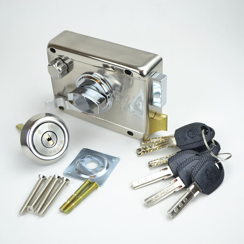 豪迪锁具2288通用型老式盗门锁十字升b锁芯外装门锁2288锁壳不带锁芯