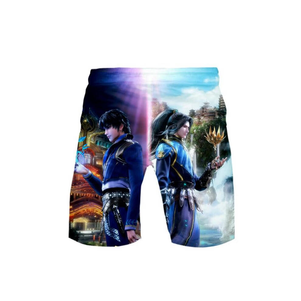 抒融斗罗大陆裤子夏装男青少年学生动漫短裤3d印花卫裤唐三休闲五分裤