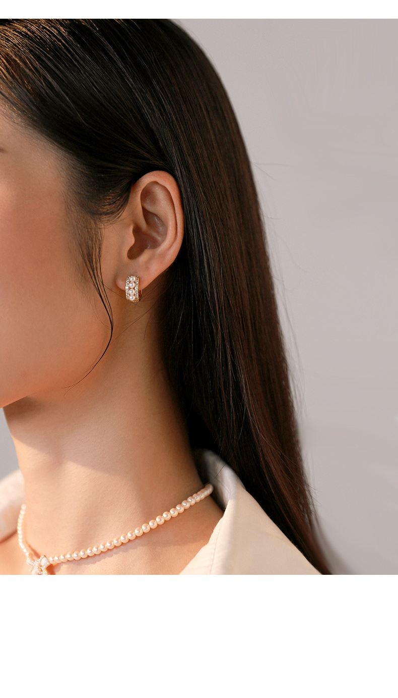 od轻奢珠宝品牌珍珠耳圈耳扣耳钉耳饰耳环女2022年新款潮小众设计感感