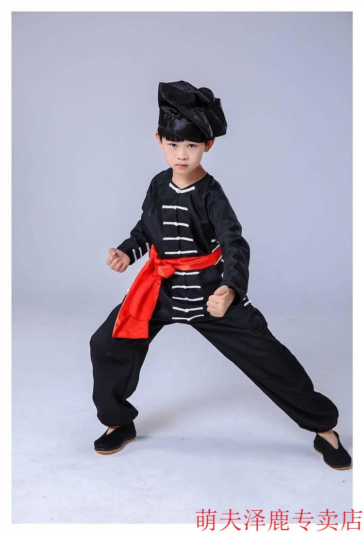 萌夫武松打虎演出服造型武术衣服六一儿童节武松打虎演出杂役潮门客l
