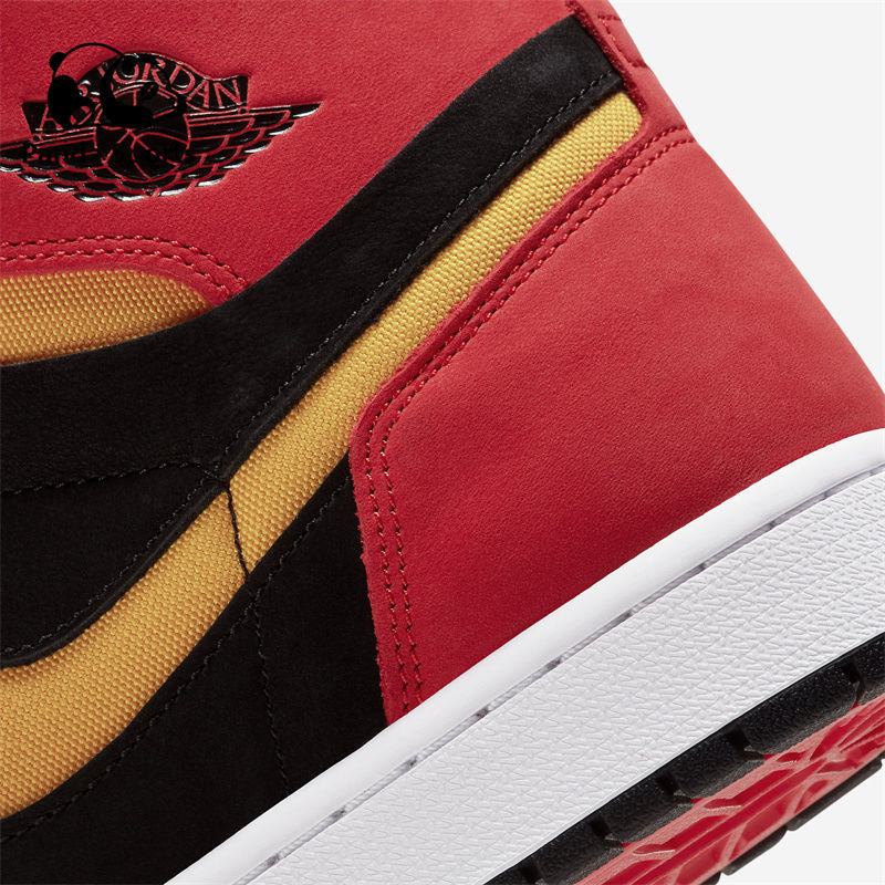 【正确版】公司级1/1 air 1 zoom cmft chile red红黑黄 男子运动篮