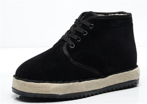 东北羊毛毡子大棉鞋男厚底四眼系带老式棉鞋加厚防寒保暖毡底鞋女品质