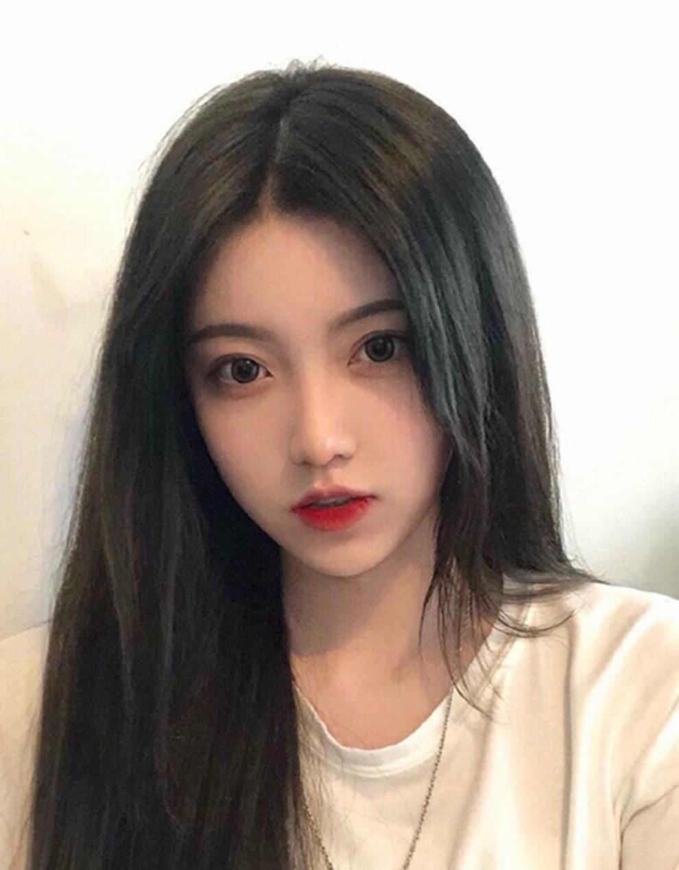 假发女长直发中分无刘海气质修脸黑色及腰长发仿真自然全头套 自然黑