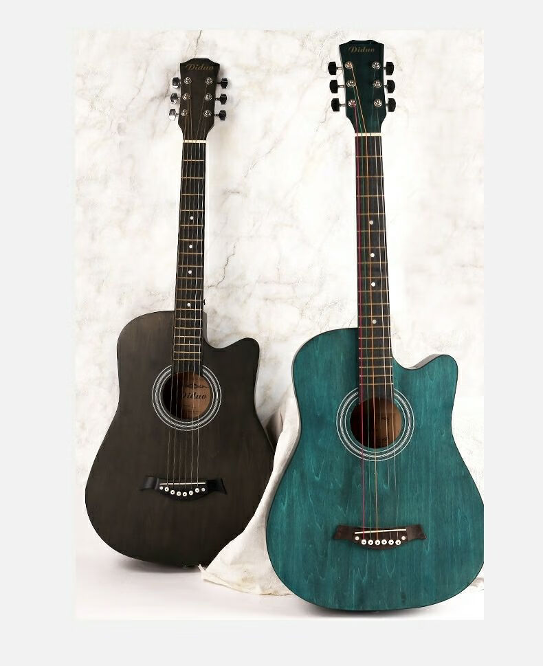 38寸椴木民谣吉他男女学生初学入门练习琴guitar40寸亮光木吉他 38