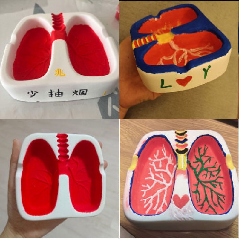 创意烟灰缸肺部形状烟灰缸生日礼物诫烟神器diy送爸爸男朋友抖音