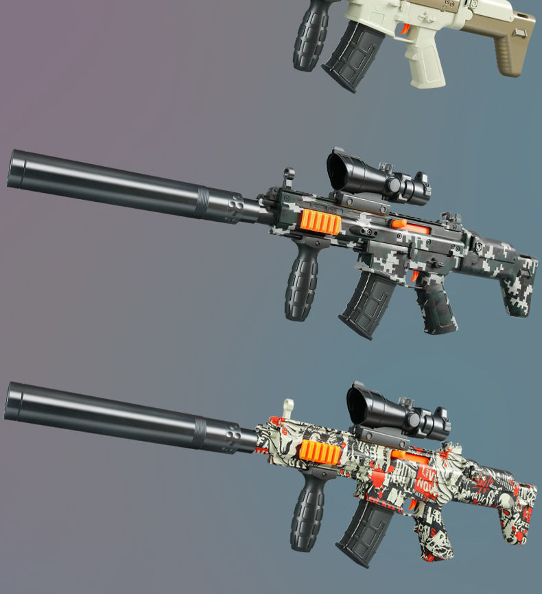 scar突击步抢满配抛壳软弹抢玩具炝m4真仿吃鸡射击和平网红精英套装