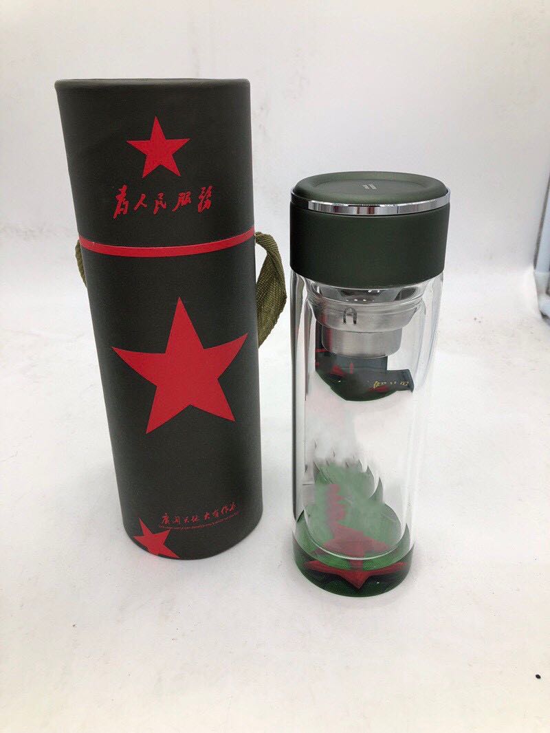 小米mi品质刻字将军水晶玻璃茶杯退伍老兵战友聚会纪念礼品水杯礼物