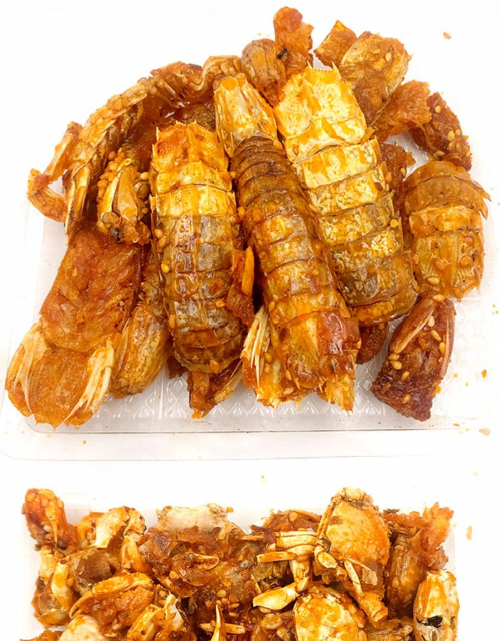 红烧海蟹海虾香辣小螃蟹琵琶虾蛄油炸海鲜零食即食 红烧琵琶虾6包