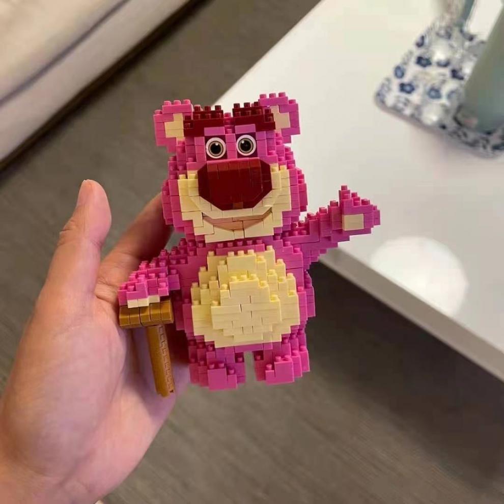 乐高lego布鲁克积木兼容草莓熊积木微型小颗粒拼装积木玩具女孩情侣