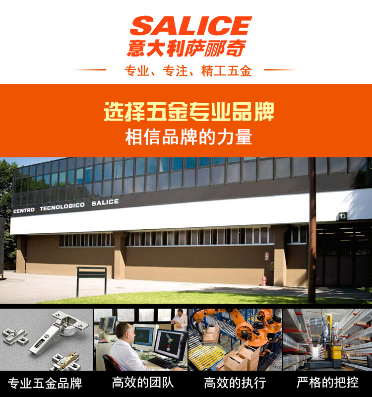 精选好货》定制salice/萨郦奇一字厚门铰链阻尼缓冲静音橱柜钛金色200