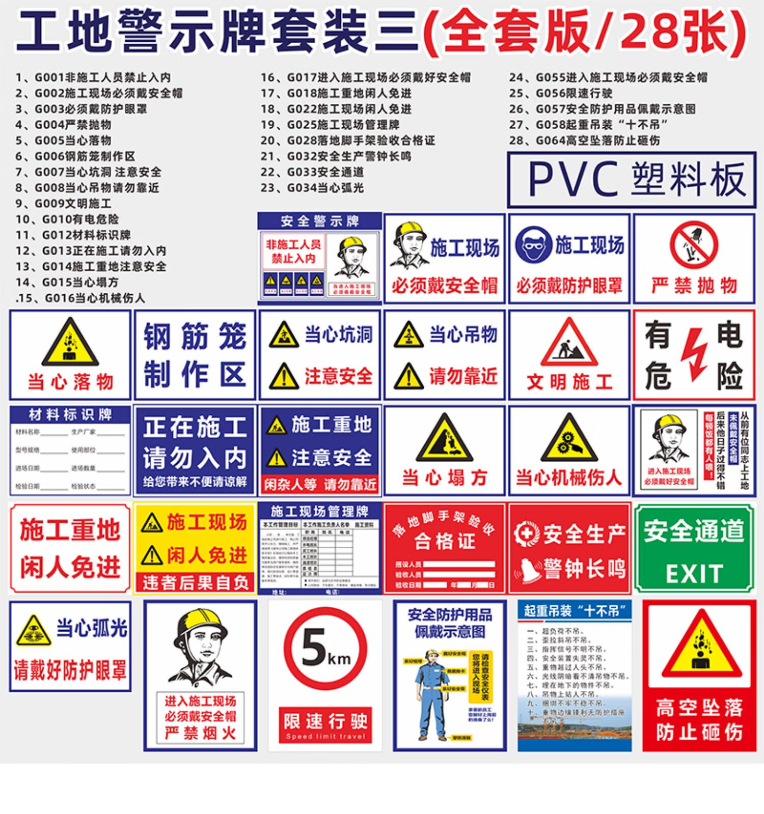 工地材料標識牌建築工程安全警示牌有電危險文明施工標誌牌可定製定製