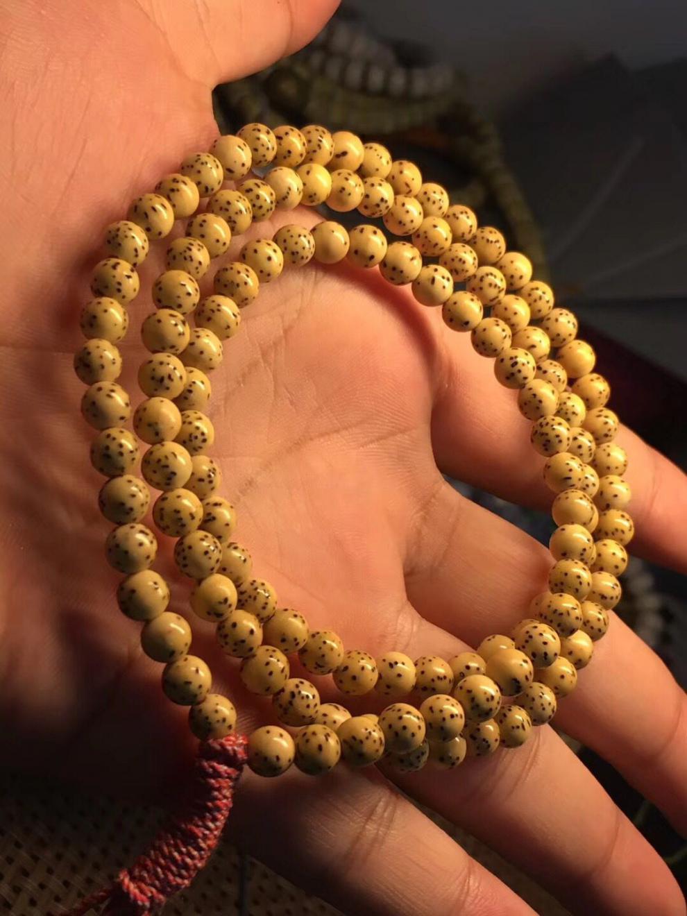 静黛海南原生态星月菩提子陈籽35超小迷你版216颗佛珠高密男女士手链