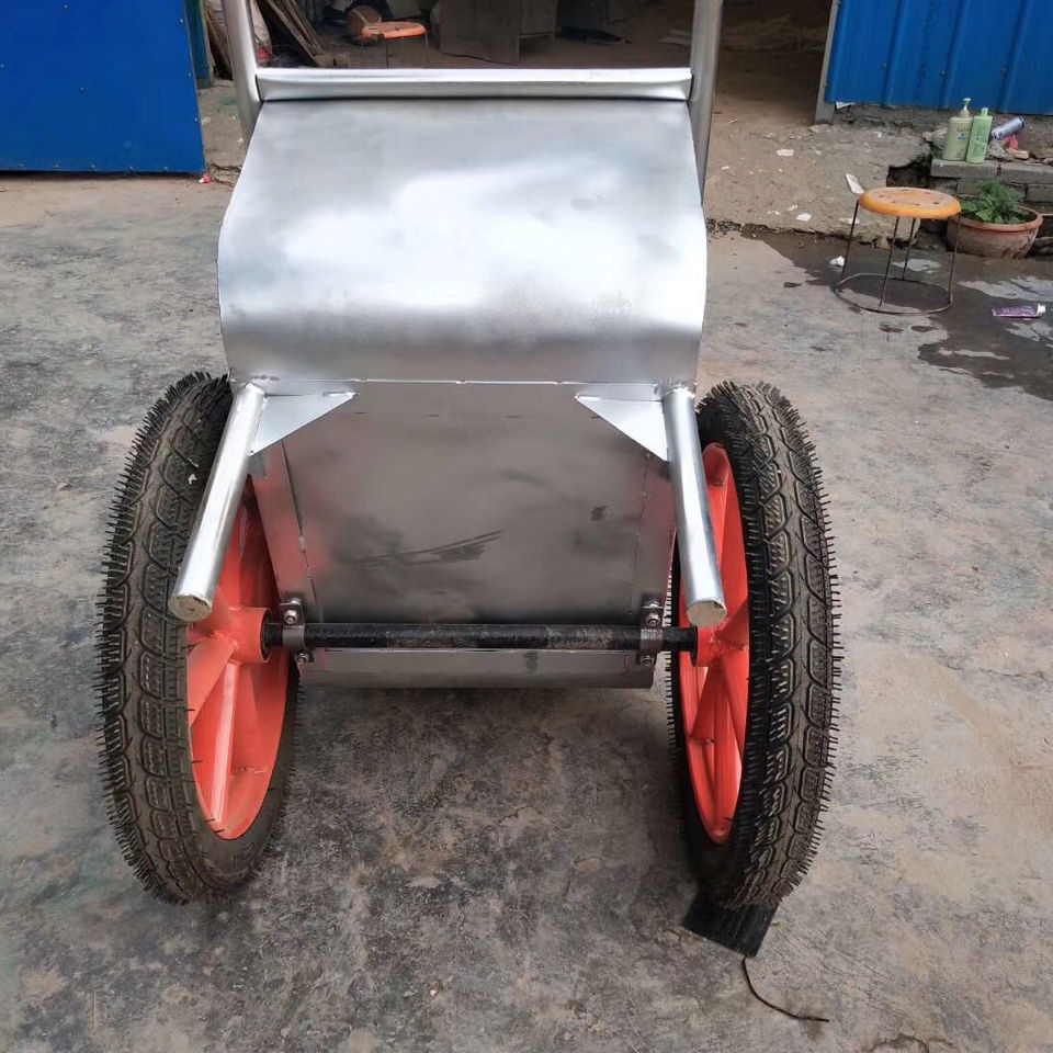 加厚猪场用不锈钢饲料车手推车鸡场喂料斗车养殖场专用运输车大号201