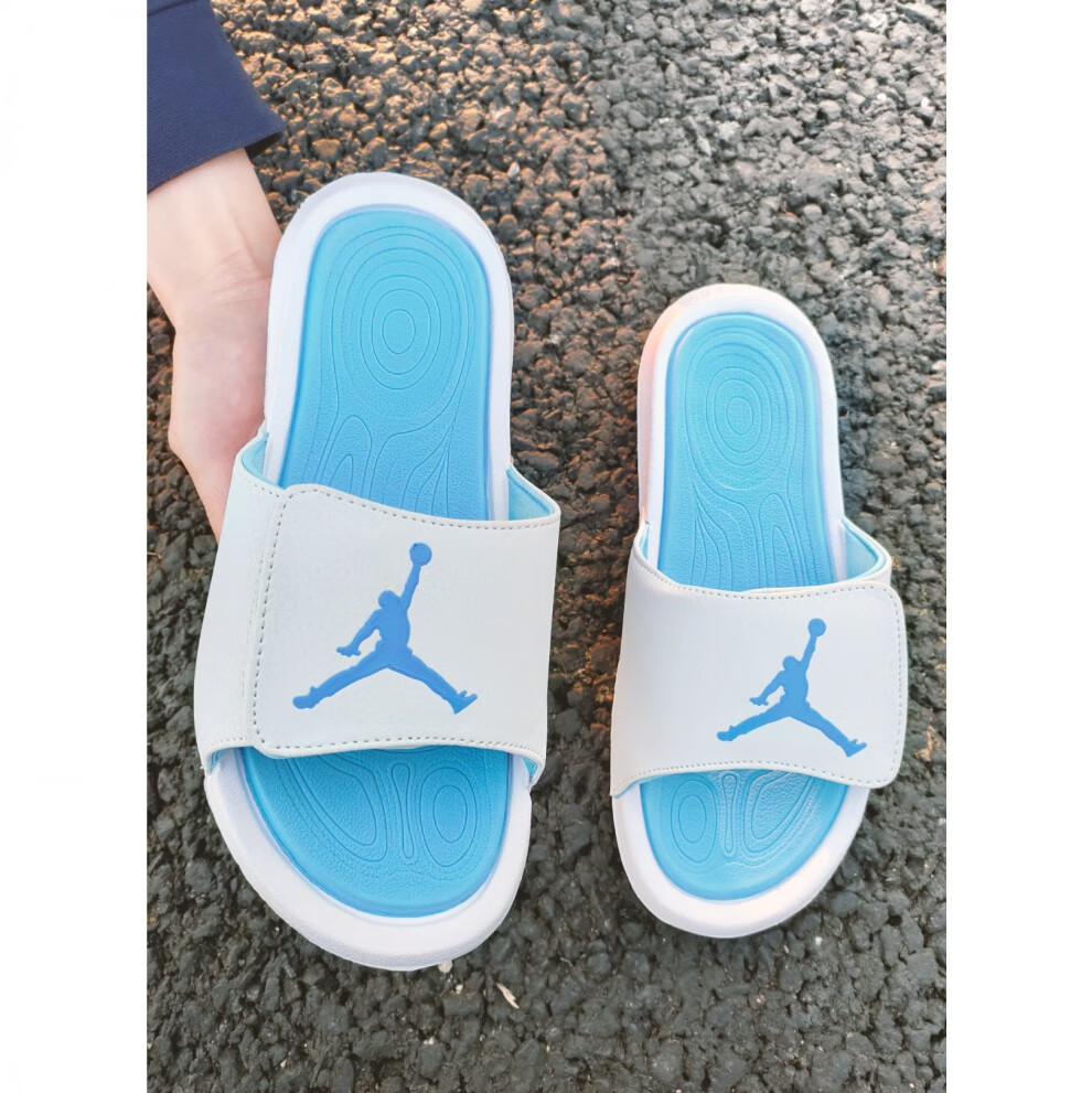 aj拖鞋男生侣款居家户外沙滩凉鞋踩屎感厚底减震夏季一字拖男 黑红 39