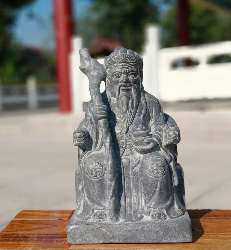 青石土地公公婆婆石像神像土地爷土地奶石雕福德正神天然 b款土地公公