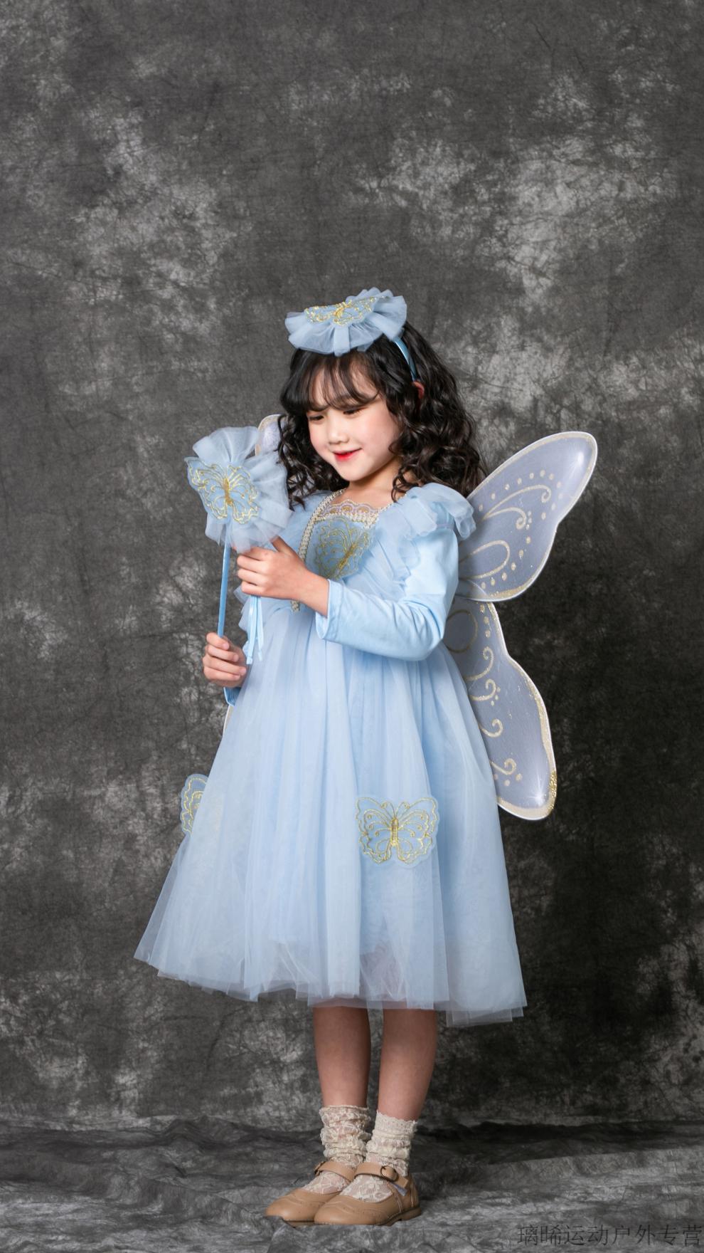 六一儿童节的服装连衣裙2022六一节儿童服装女童蝴蝶花仙子装扮女孩