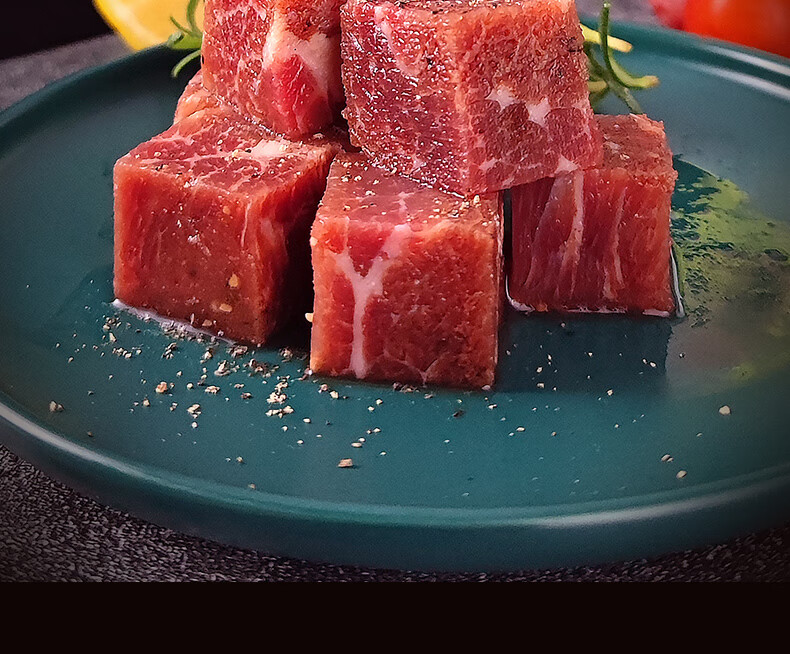 黑椒牛肉粒半成品原切雪花牛仔粒冷冻新鲜烧烤火锅铁板牛肉商用 黑椒