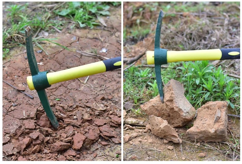 户外多功能镐头小洋镐锄头纯钢十字镐挖桩神器挖土挖树根工具钢镐 g7