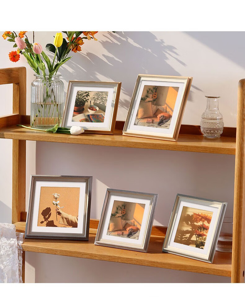 熙肤舍油画棒画框作品展示中空外框摆台正方形小相框水彩绘画定制装裱