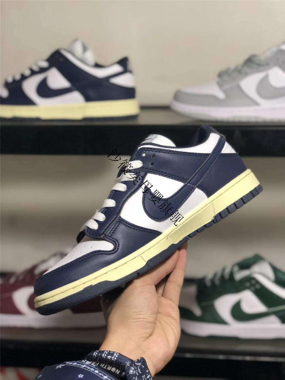 沙筱奕新款海军蓝波尔多酒红头层sbdunk学生鞋男女经典板鞋休闲鞋sb