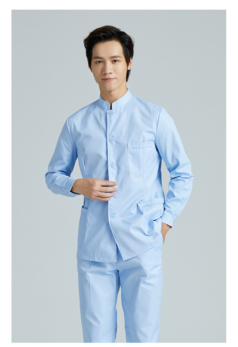 白大褂长男护士服分体一套装短款对门立领口腔医生工作服牙科 女白色