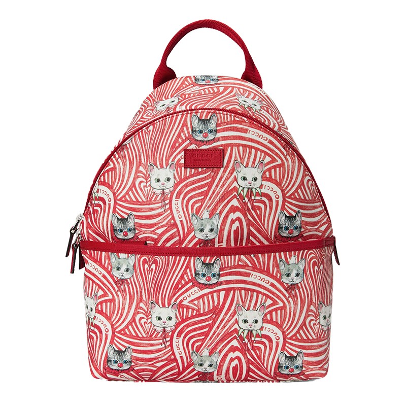 gucci古驰儿童包女包中性印花双g幼儿园可爱双肩背包 h9hrn 5790粉色