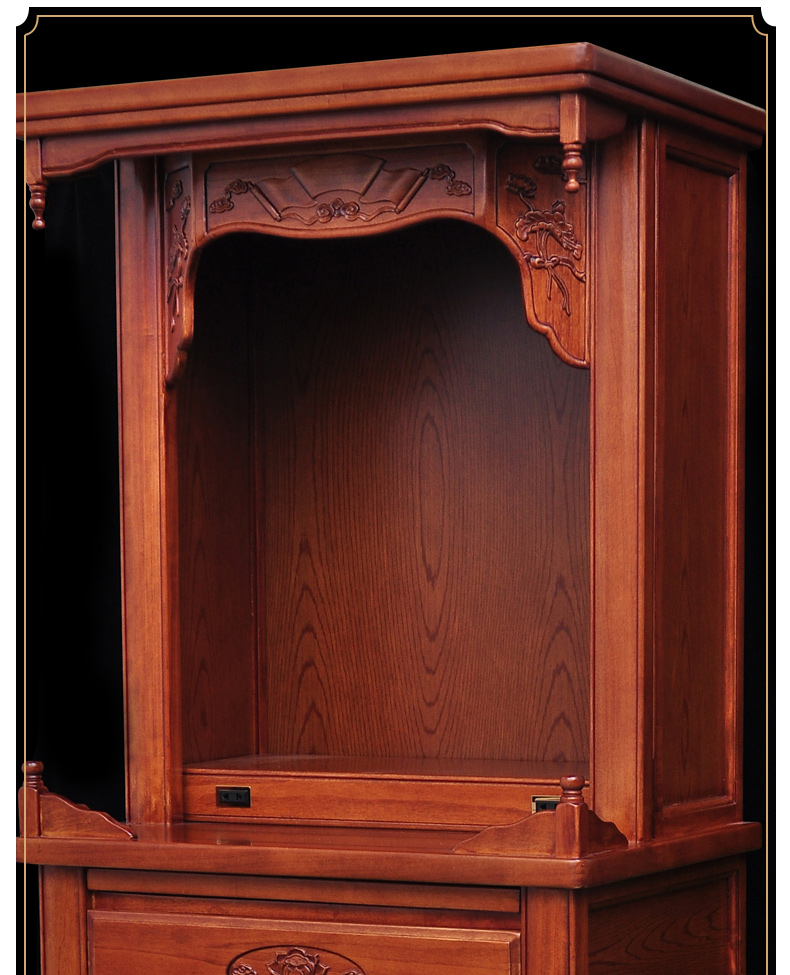 桃木佛柜佛龛新中式立柜神台柜神龛家用财神爷供佛财神供位供奉桌68