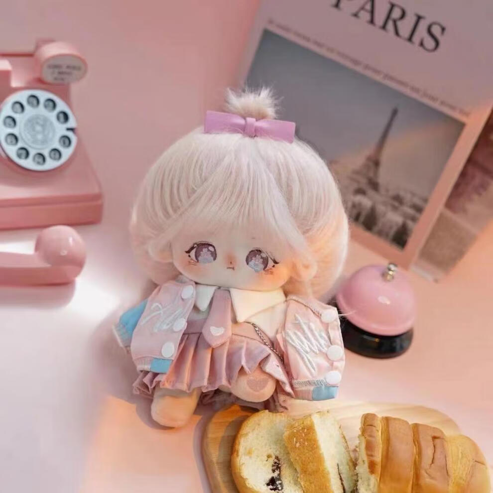 棉花娃娃 20cm有骨架女娃可爱嘤嘤怪无属性设计裸娃假发衣服鞋子娃衣