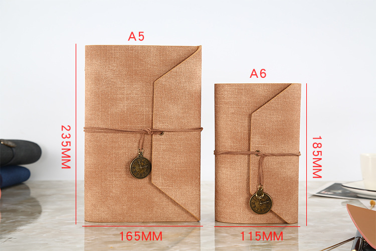 呈心呈意 手账本古风男活页本环扣套装复古活页手账本创意空白笔记本