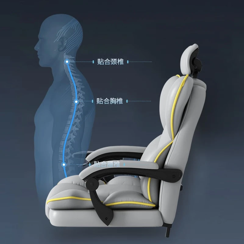 Oreford computer Chair, Office Chair, Gaming Chair, Home Ergonomic Chair, Boss Chair, streamer backrest chair, Leather swivel chair, Ergonomic chair - Black + Latex + footrest [Cat Scratch skin] thumbnail 3