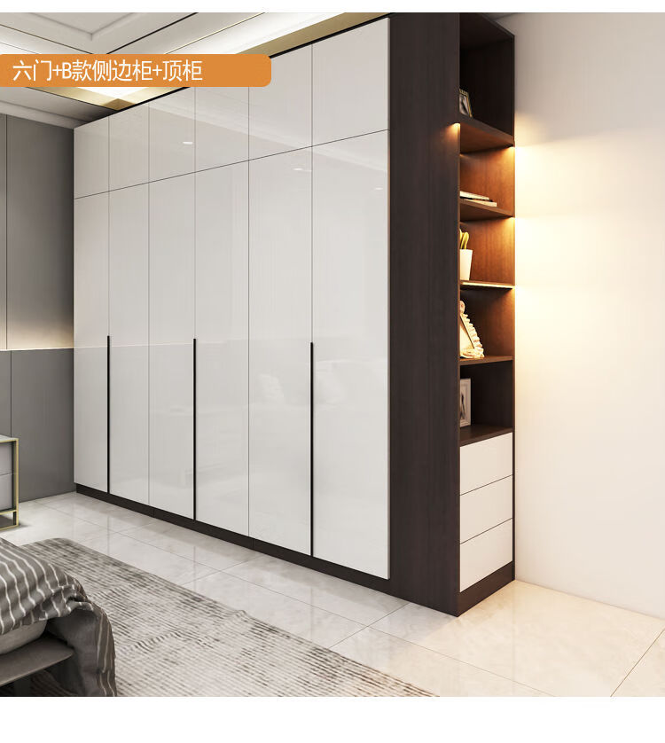 欧富梵2022新款轻奢高光衣柜家用卧室出租房子木衣柜衣橱定制大衣柜储