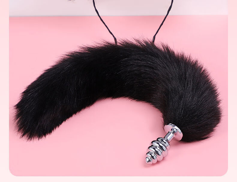 sm尾巴肛塞金属狐狸尾巴女外出后庭情趣玩具性用品小大中小 白色肛塞