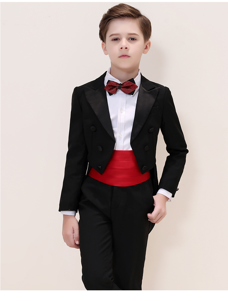 恩贝龙 儿童西装套装儿童燕尾服男童礼服套装小花童婚礼主持人钢琴