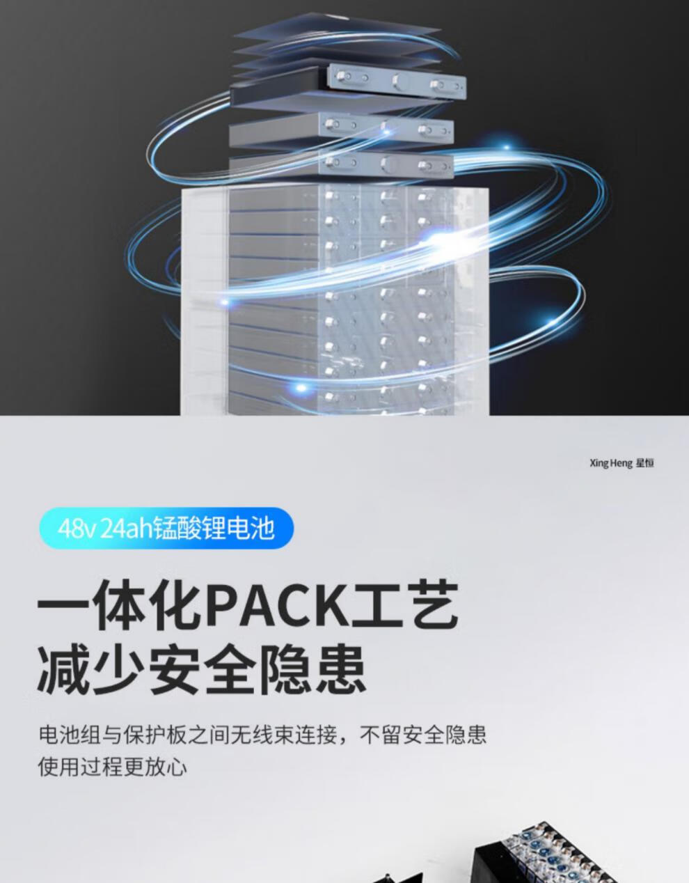 22，VEIGAR星恒鋰電池48v24ah新國標雅迪DE2愛瑪綠源台鈴電動車專用錳酸鋰 48v24ah星恒鋰電池 兩竪一橫插頭