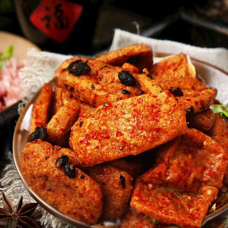 香辣油炸豆腐湖南永州道县特产自制油豆腐豆腐片豆腐泡下饭菜250g