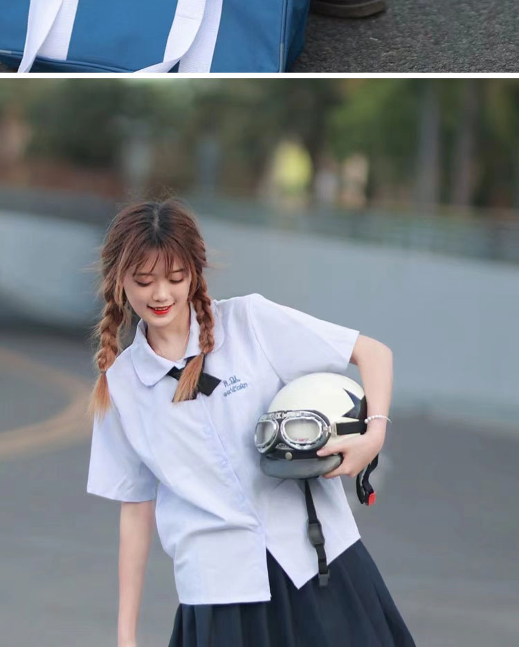 yvajjk套装泰式校服jk制服女学院风衬衫子全套高中生毕业班服套装 单