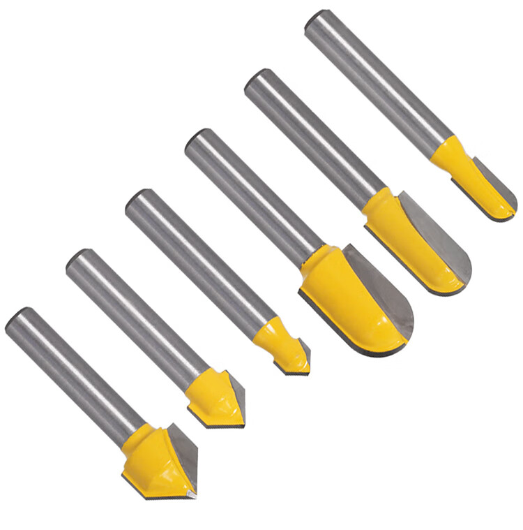 心相惜木工铣刀小柄修边机刀头加长加深圆底刀开槽45°v型刀折角铝塑