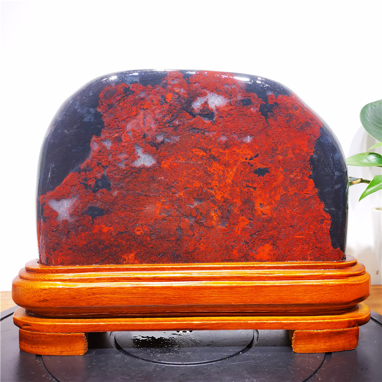 鸡血石 广西奇石精品桂林 鸡血玉红碧玉玉雕玉石天然原石收藏摆件 玫