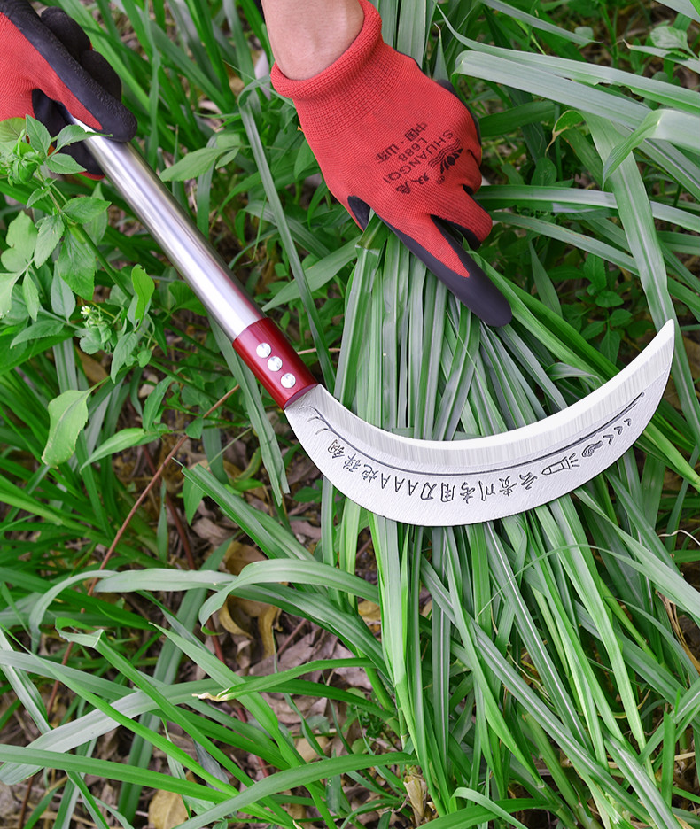 割草刀锰钢户外镰刀月牙割草刀绿化多功能柴刀农用收割除草柴树专用
