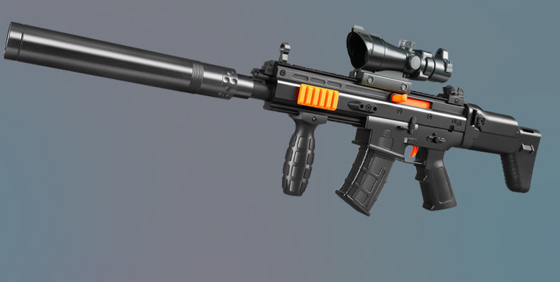 scar突击步抢满配抛壳软弹抢玩具炝m4真仿吃鸡射击和平网红精英套装