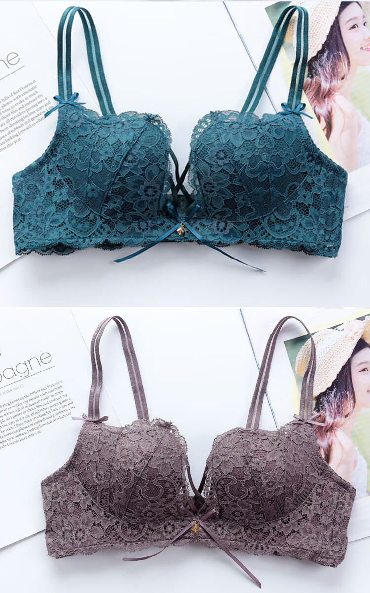 美黛安芬性感深v内衣套装女无钢圈聚拢文胸蕾丝小胸调整型收副乳薄款