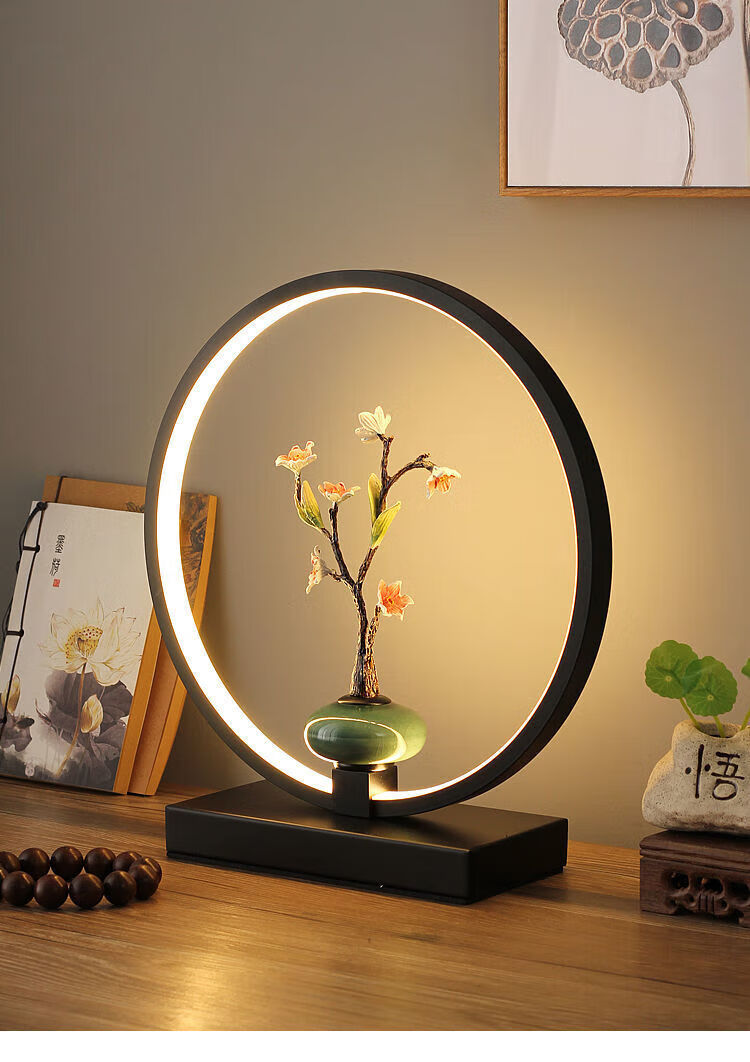 华为(huawei)智能护眼台灯同款中式荷花台灯卧室床头灯创意艺术装饰