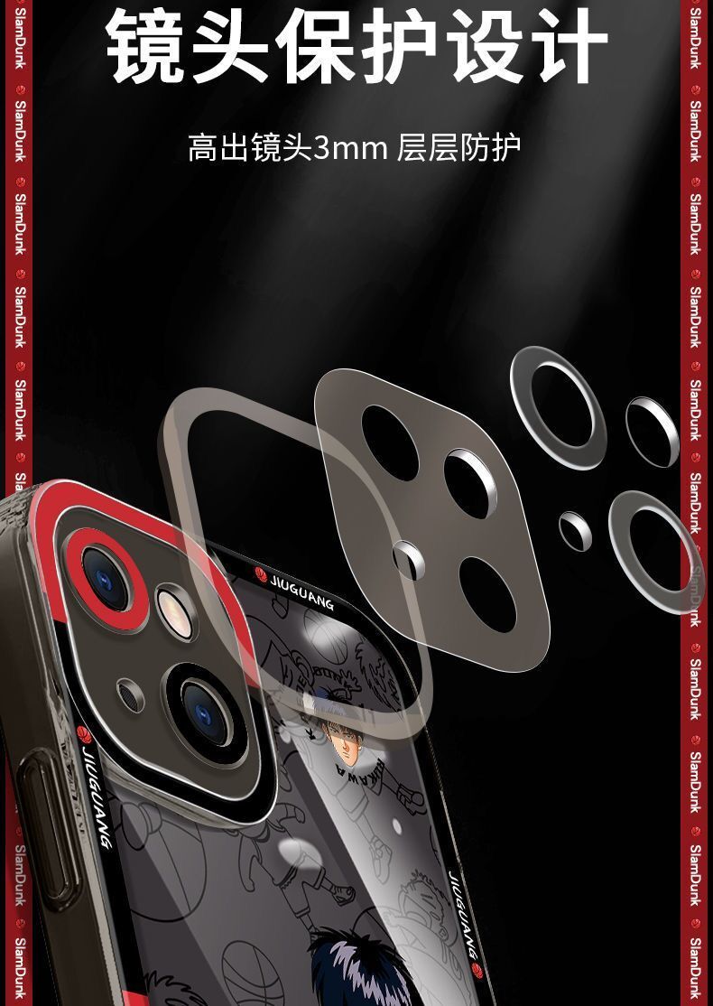 手机壳红米note10全包k30pro镜头小米10s/版9 天使眼-透明-三井寿背影