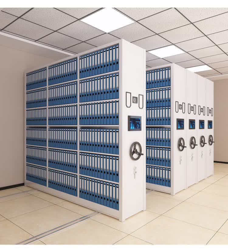 手摇移动密集架 密集架档案室密集柜移动手摇式智能电动档案资料文件