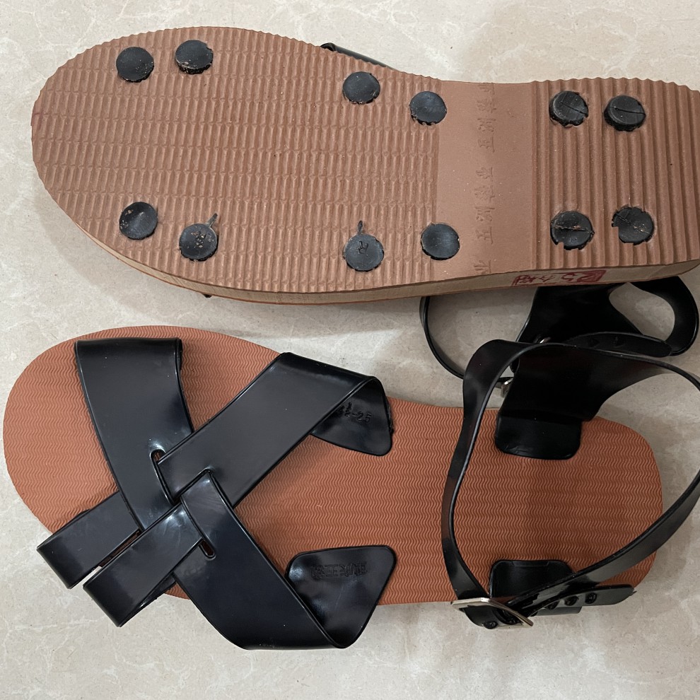 老式泡沫凉鞋男士工作鞋经典夏季镂空洞洞平底复古80年代休闲潮流