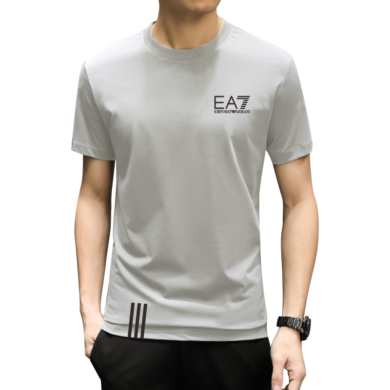阿玛尼ea7 欧洲站男装短袖t恤男夏季修身半袖纯棉圆领休闲百搭上衣