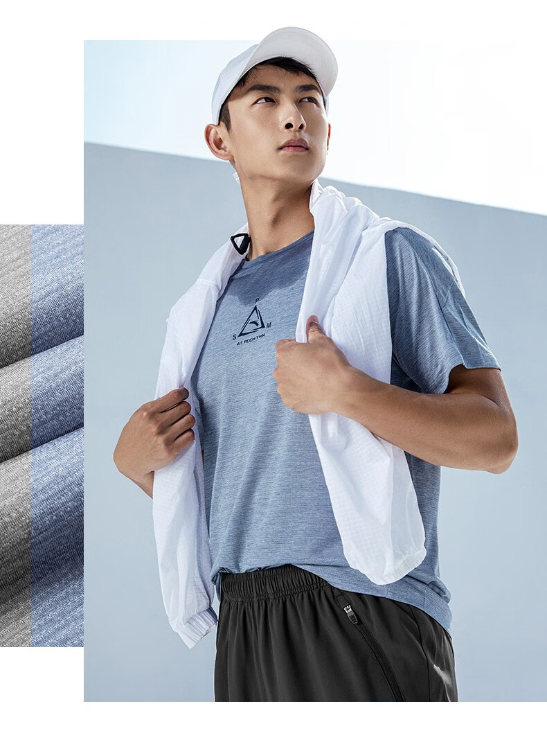 套装安踏运动套装男休闲服2022夏季新款男子商务休闲短袖长裤运动两件