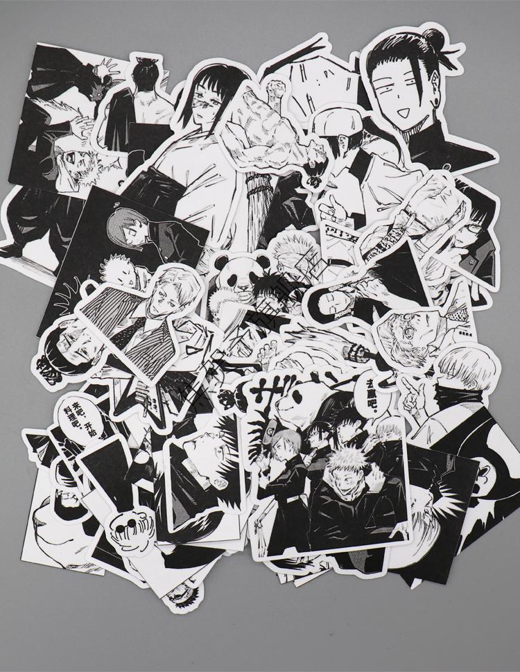 货】日本动漫咒术回战五条悟小贴纸电脑行李箱手账二次元黑白漫画贴纸