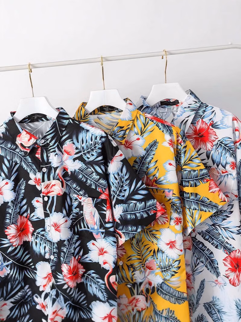 Sommer Hawaiihemd Mit Blumenmuster Für Damen Und Herren Strand_voghion.com
